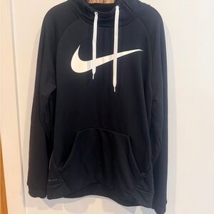 Nike Black and White Men's Dri Fit Hoodie
